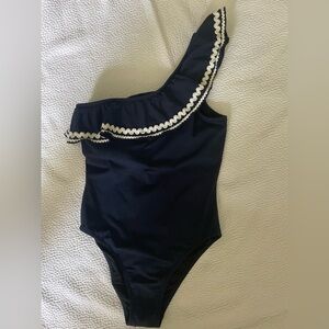 J. Crew one shoulder women’s navy pique bathing suit - size 4